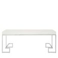 Allure Coffee Table - White Glass - Chrome Angled Legs