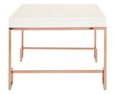 Allure Coffee Table - White Gloss - Rose Gold Angled Legs