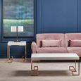 Allure Coffee Table - White Gloss - Rose Gold Angled Legs