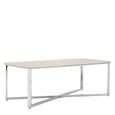 Allure Coffee Table - White Marble Effect - Chrome Base