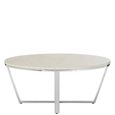 Allure Coffee Table - Round - White Marble Effect - Chrome Base