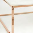 Allure Coffee Table - Square - White Marble - Rose Gold Base