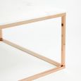 Allure Coffee Table - Square - White Marble - Rose Gold Base
