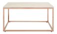 Allure Coffee Table - Square - White Marble - Rose Gold Base