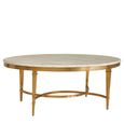 Alvaro Coffee Table - Oval - White Marble with Gold Metal