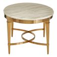Alvaro Coffee Table - Oval - White Marble with Gold Metal