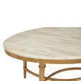 Alvaro Coffee Table - Oval - White Marble with Gold Metal