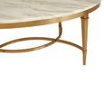 Alvaro Coffee Table - Oval - White Marble with Gold Metal