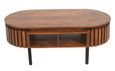 Amber Slatted Mango Wood Oval Coffee Table