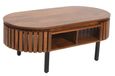 Amber Slatted Mango Wood Oval Coffee Table