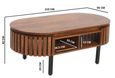 Amber Slatted Mango Wood Oval Coffee Table