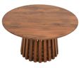 Amber Slatted Mango Wood Round Coffee Table