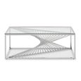 Amella Coffee Table - Glass with Silver Base