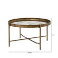 Coffee Table - Round Tray - Antique Gold Metal