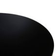 Anzio Coffee Table - Black Glass Round with Geometric Base
