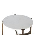 Aosta Coffee Table - White Marble and Gold - Round