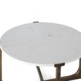 Aosta Coffee Table - White Marble and Gold - Round