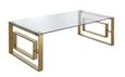 Apex Coffee Table - Clear Glass and Gold