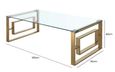 Apex Coffee Table - Clear Glass and Gold