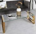 Apex Coffee Table - Clear Glass and Gold