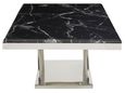 Arenza Coffee Table - Black Marble with Silver Base