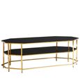 Arezzo Coffee Table - Black Glass and Gold Metal