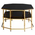 Arezzo Coffee Table - Black Glass and Gold Metal