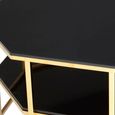 Arezzo Coffee Table - Black Glass and Gold Metal