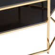 Arezzo Coffee Table - Black Glass and Gold Metal