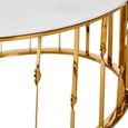 Arezzo Coffee Table - Oval - White Glass and Gold Metal