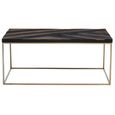 Aris Coffee Table - Black Acacia Wood with Gold Base