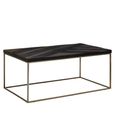 Aris Coffee Table - Black Acacia Wood with Gold Base