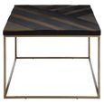 Aris Coffee Table - Black Acacia Wood with Gold Base