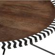 Artisan Coffee Table - Round - Brown Acacia Wood - with Metal Hairpin Legs