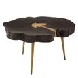 Asamra Coffee Table - Black Acacia Wood Log with Gold Legs