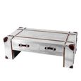 Avro Coffee Table - 2 Drawer - Silver Aluminium Cladded