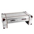 Avro Coffee Table - 2 Drawer - Silver Aluminium Cladded