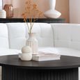 Axel Round Coffee Table - Black Fluted