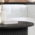 Axel Round Coffee Table - Black Fluted