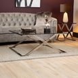 Axel Coffee Table - Square - Grey Smoke Glass and Metal