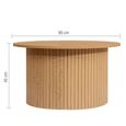 Axel Round Coffee Table - Oak Fluted