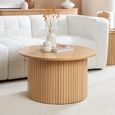 Axel Round Coffee Table - Oak Fluted