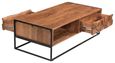 Axis Acacia Wood Coffee Table - 2 Drawer - Geometric