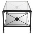 Axis Coffee Table - Clear Glass with Black Metal