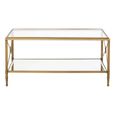 Axis Coffee Table - Clear Glass with Gold Metal