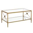 Axis Coffee Table - Clear Glass with Gold Metal