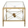 Axis Coffee Table - Clear Glass with Gold Metal