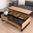 Azalea Black and Oak Lift Up Coffee Table