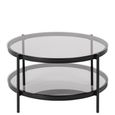 Bayonne Coffee Table - Round - Smoked Glass