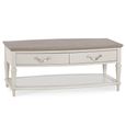 Montreux Coffee Table - Drawer - Grey Washed Oak & Soft Grey